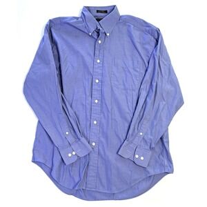 Alexander Julian Colours Mens Blue Pinpoint Oxford Button Down Shirt Large